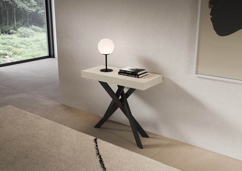 Consolle Allungabile 90-196x40x77 cm Saki Small Cashmere Gambe Antracite 