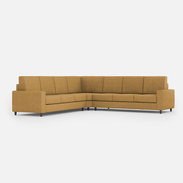 Divano Angolare 7 Posti 286x286x85 cm Sakar in Tessuto Ocra online