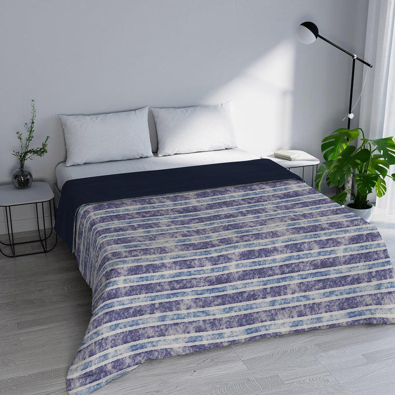 Trapuntino Estivo in Microfibra 100 gr con Stampa Jeans Stripes Basic Varie Misure
