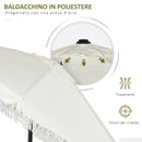 Ombrellone da Giardino 2.3x2.2m Inclinabile con Palo Centrale e Manovella Crema
