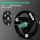 Set di 2 Dischi Pesi da 20 kg per Bilanciere Ø40x4,5 cm in Acciaio con Rivestimento in Gomma Nero