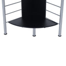 Scrivania da Ufficio ad Angolo Porta PC in MDF e Ferro 113x65x158 cm  Nera