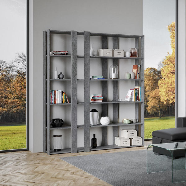 acquista Libreria Moderna 5 Ripiani 178x36x204 cm in nobilitato Grigio