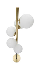 Lampada da Terra Glamy Dark Ø30x160 cm in Ferro e Vetro Oro, Nero e Bianco