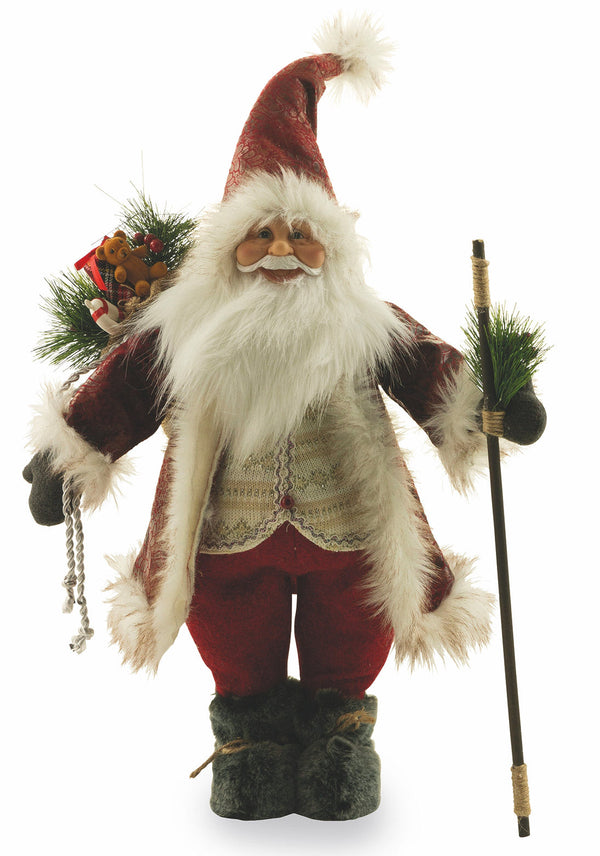 Weihnachtsmann-Marionette aus rotem Kleiderstoff H60 cm Soriani online