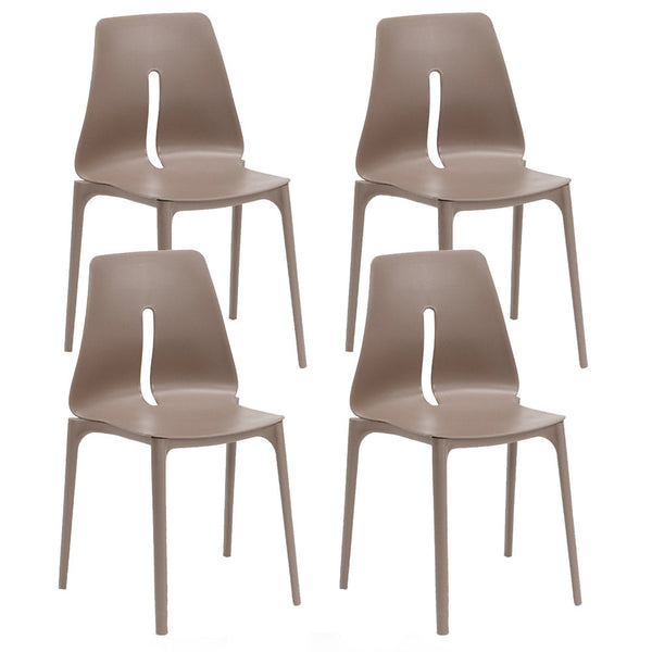 Set mit 4 stapelbaren Stühlen 85 x 50 x 51 cm aus Polypropylen und Fiberglas Lisbon Tortora acquista