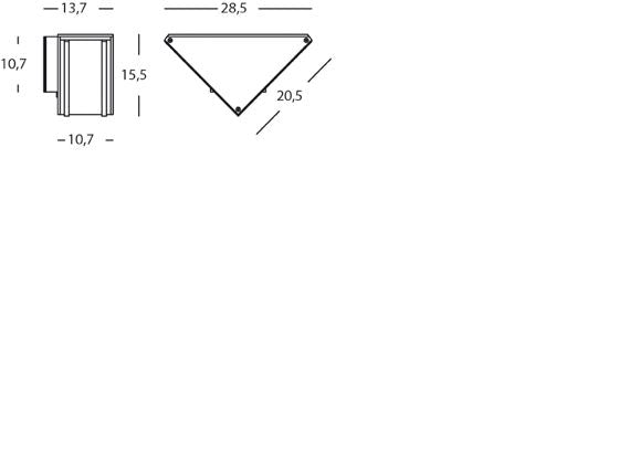 Lampada Applique Verticale con Led Colore Corten per Esterno Linea Three Livos