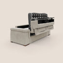 Divano Letto 3 Posti 200x100x95 cm in Tessuto Panna