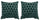 Set 2 Cuscini Decorativi 43x43x6 cm in Poliestere VdE Tivoli 1996 Triangoli Verde