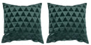 Set 2 Cuscini Decorativi 43x43x6 cm in Poliestere VdE Tivoli 1996 Triangoli Verde