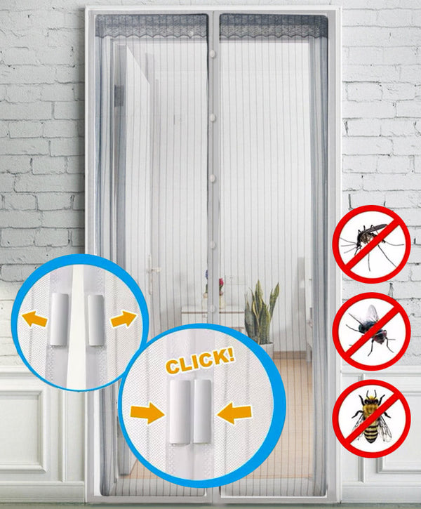 Tenda Zanzariera Magnetica 16 Magneti 130x220 cm Soriani Zanzibar Bianca