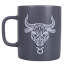 Tazza Zodiaco "toro" Ø8x10 cm in Bone China VdE Tivoli 1996 Grigio Scuro
