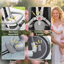 Triciclo per Bambini 6 in 1 con Maniglione di Spinta e Sedile Girevole 111,5x52x98 cm Grigio      