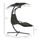 Sedia Dondolo Pensile Relax Chaise Longue con Tettuccio Grigio