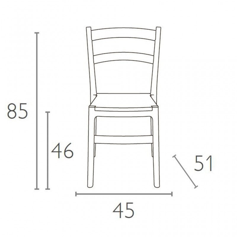 Set 4 Sedie da Giardino in Polipropilene Vandi Turchese