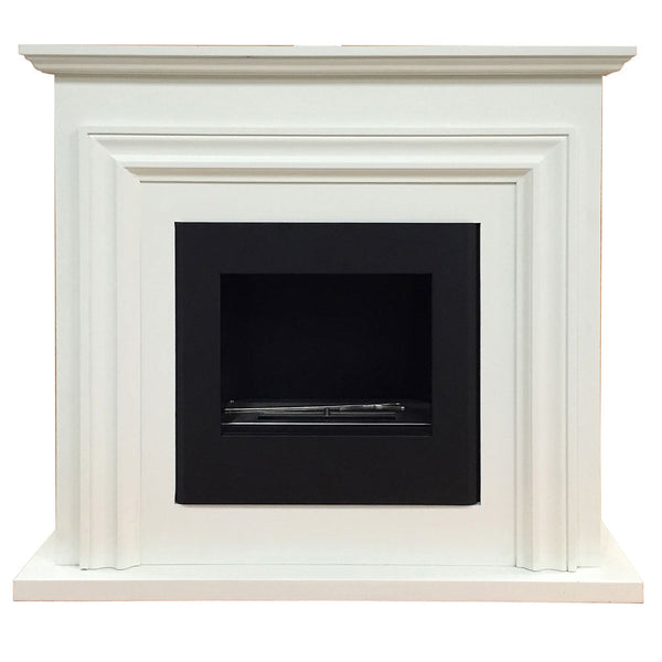 Bioethanol-Bodenkamin 91x32x86 cm Struktur aus weißem Holz prezzo