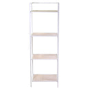 Libreria 4 ripiani 45x34xh122/135 cm in Metallo Lucilla Bianco