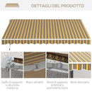 Tenda da Sole per Esterno Avvolgibile a Bracci 350x250 cm con Apertura a Manovella Giallo