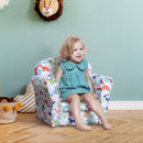 Poltroncina Mini per Bambini con Dinosauri Colorati  Bianca