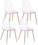 Set 4 Sedie 53x46x82 cm in Policarbonato Trasparente