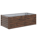 Letto per Orto Rialzato 180x90x57,5 cm con Fondo Aperto e Bordi Arrotondati in Acciaio Zincato Marrone Scuro      