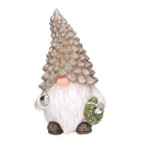 Gnomo resina grigio seduto con led cm Ø21,5xh36,5