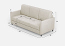 Divano 3 Posti 198x85x85 cm Karay in Tessuto Latte