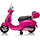 Moto Elettrica per Bambini Piaggio Vespa GTS SUPER 12V Full Optional con Bauletto Fucsia 