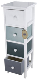 Cassettiera 4 Cassetti in Legno Massello 25x25x71 cm Fumer Rosy