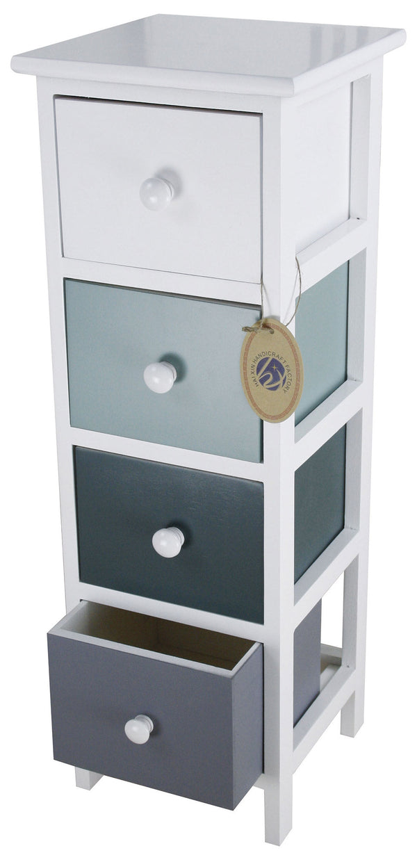 online Kommode mit 4 Schubladen aus Massivholz 25x25x71 cm Fumer Rosy