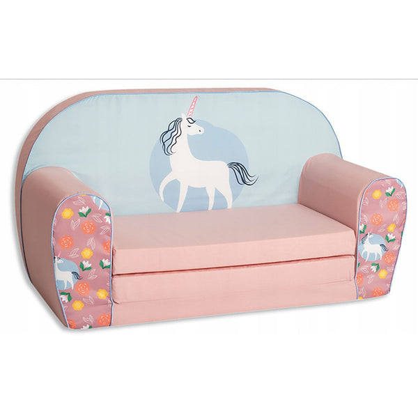 prezzo Divano Sofà per Bambini 80x31x50 cm in Cotone Unicorno Rosa