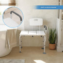 Sgabello Doccia 76x45x9,5 cm per Anziani a Mobilità Ridotta in Alluminio Bianco      