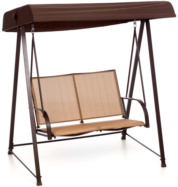 Gartenschaukel 2 Sitze aus Eisen mit Dach Sanddüne Ecru sconto