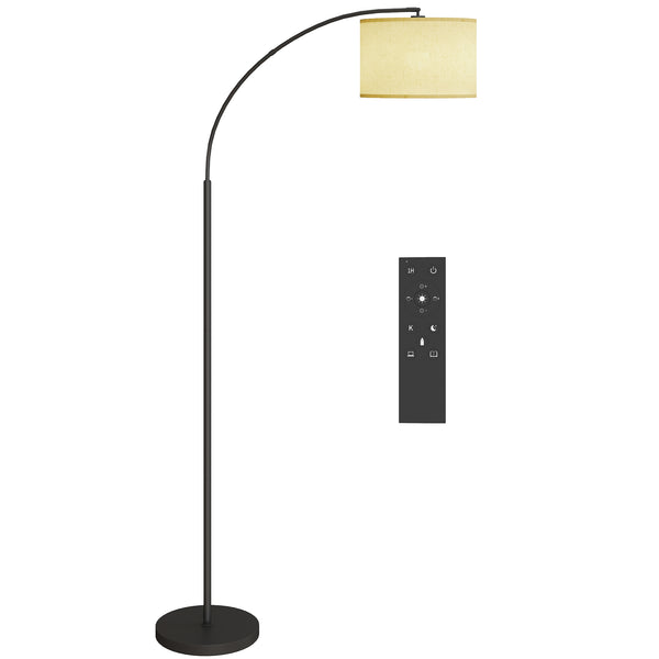 online Lampada da Terra LED Regolabile con Telecomando con Timer 1H e Girevole in Metallo Nero
