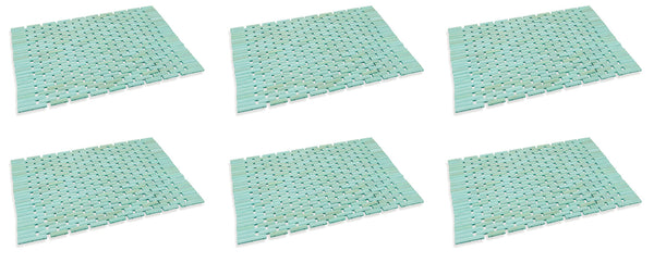 Set mit 6 Bambus-Tischsets 33 x 45 x 0,5 cm Villa d'Este Home Tivoli Bambus Hellblau online