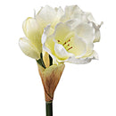 Set 3 Fiori Artificiali di Amaryllis Altezza 77 cm Bianco