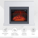 Camino Elettrico da Pavimento 113x26,6x87,5 cm Effetto Fiamma 2000W Bianco
