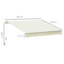 Tenda da Sole Avvolgibile a Parete 295x245 cm in Alluminio e Poliestere Bianco
