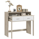 Consolle Tavolo Estraibile e 2 Cassetti 95x35x87 cm Rovere  