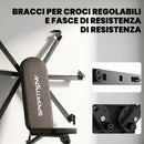 Panca Fitness Regolabile 135x130x107 cm con Bande di Resistenza Pieghevole Salvaspazio      