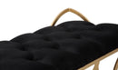 Panca Glam Luxy Nera 103x43x47 cm in Ferro e MDF e Spugna e Poliestere Nero e Oro