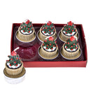 Tealight a Forma di Torta 12 pezzi H6 cm Rosso/Marrone