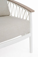 Divano da Giardino 2 Posti con Cuscini 140x75x85h cm in Alluminio e PP Fenix Vapor 