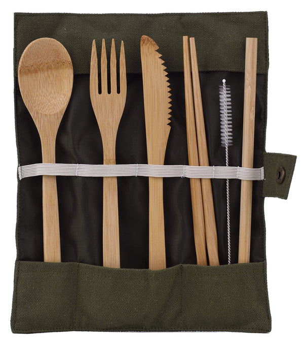 prezzo Besteckset und Picknickzubehör aus Bambus mit Poquette