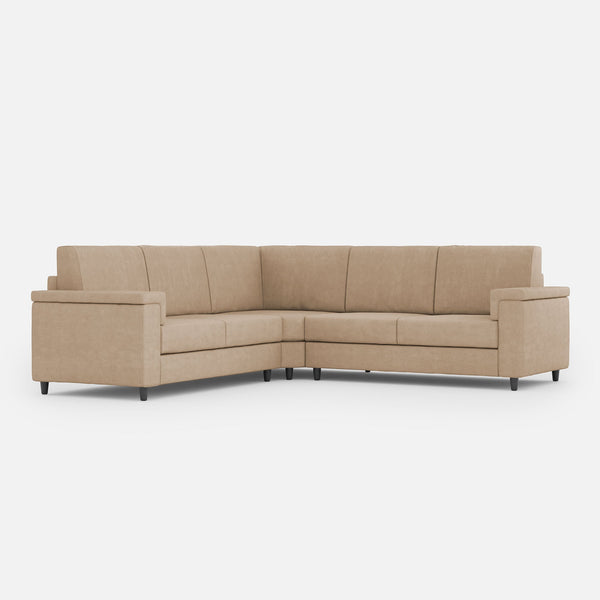 sconto Divano Angolare 5 Posti 226x226x85 cm Marrak in Tessuto Beige