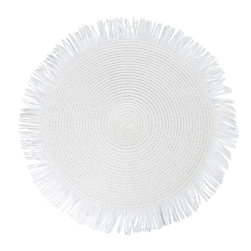 Set 4 Tovagliette con Frange Ø38x0,3 cm  in Carta effetto Juta VdE Tivoli 1996 Shades of Chocolate