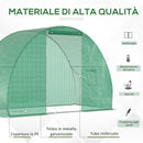 Serra a Tunnel 150x300x200 cm con Porta Avvolgibile e Finestre Verde