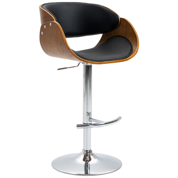 prezzo Barhocker 58x54x92-112 cm Gepolsterter Sitz Schwarz und Nussbaum