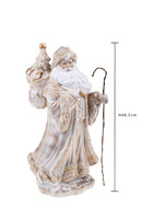 Statuina Babbo Natale con Sacco 48,5 cm in Porcellana Bianco