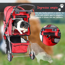 Passeggino per Cani Rosso 75x45x97 cm 